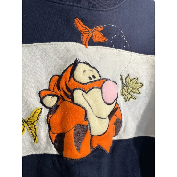 Vintage 90s Pooh 100 Acres Collection Tigger Striped Crewneck Sweatshirt - Picture 2 of 9